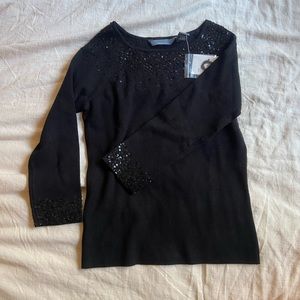 Hillard and Hanson black sequin long sleeve